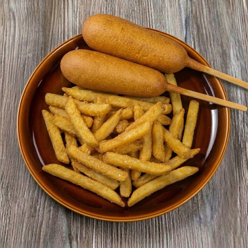 Corn Dogs and Fries.